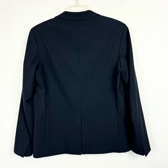 ZARA Man Navy Pinstripe Double Button Blazer Size 36 Office Preppy Formal Career - Picture 9 of 14